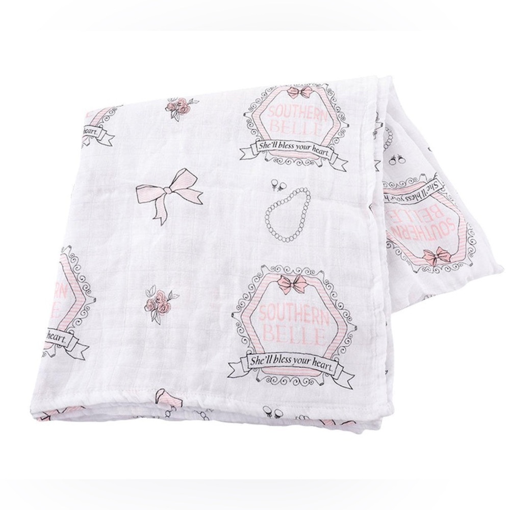Little Hometown southern Belle muslin bamboo swaddle receiving blanket